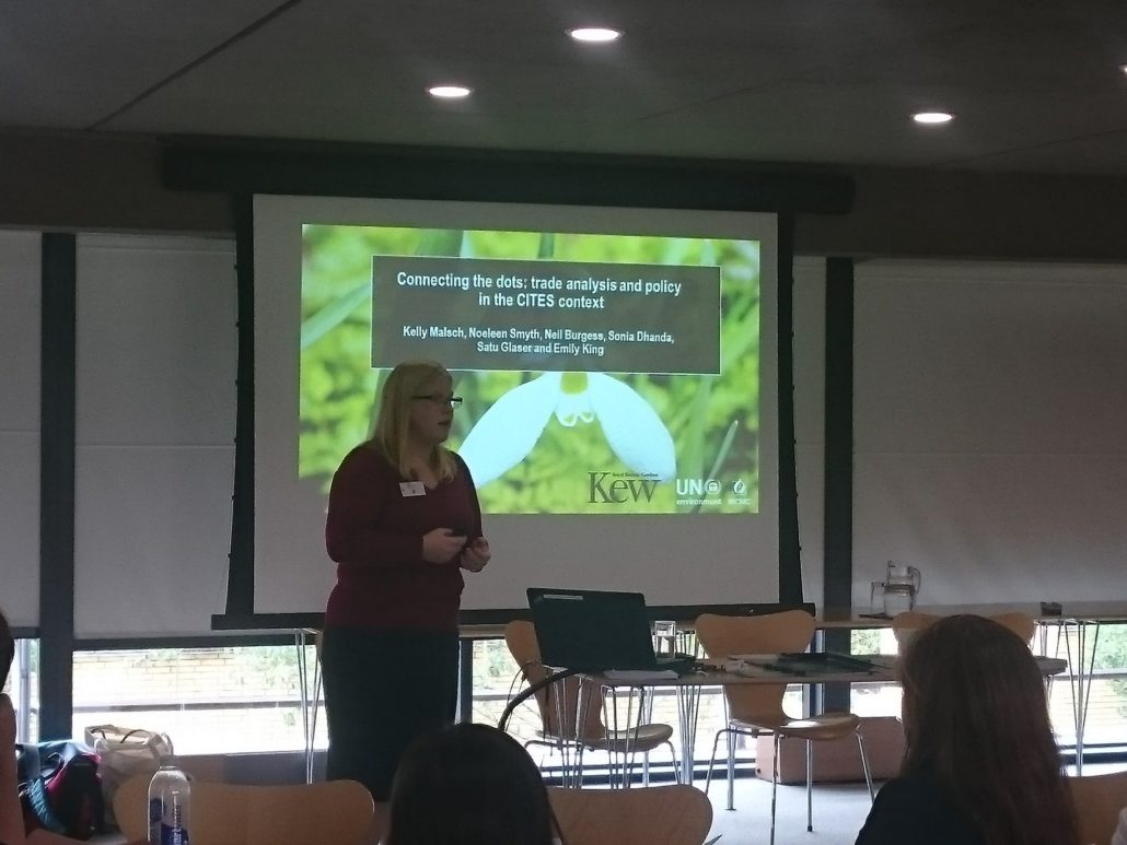 Connecting the dots: trade analysis and policy in the CITES context Kelly Malsch introducing the session on trade analysis and policy in the CITES context with UNEP-WCMC and Kew Gardens